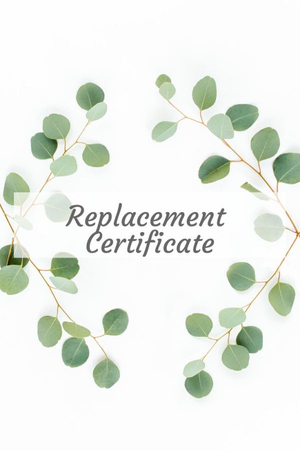 Replacement certificate